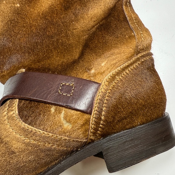 Frye Veronica Brown Calf Hair Leather Slouch Tall Boots S-484 Sz 7.5 - Picture 9 of 10